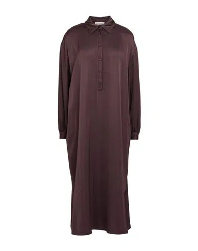 Manila Grace Woman Midi Dress Chocolate Brown Size 4 Viscose