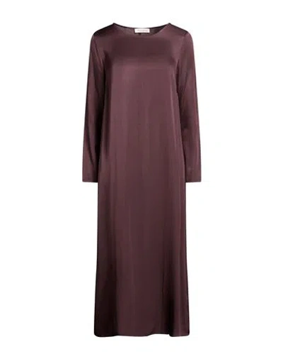 Manila Grace Woman Midi Dress Dark Purple Size 8 Viscose