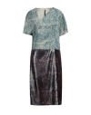 Manila Grace Woman Midi Dress Deep Jade Size 4 Polyester In Green