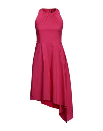 Manila Grace Woman Midi Dress Fuchsia Size 6 Cotton In Pink