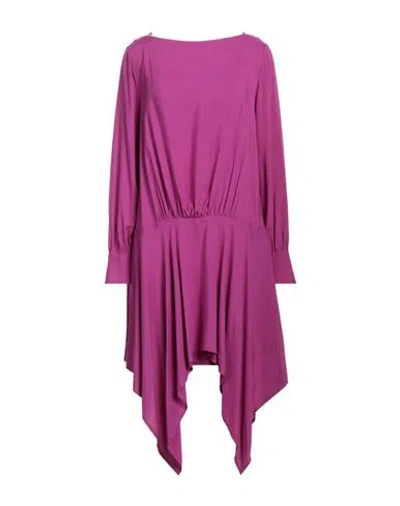 Manila Grace Woman Midi Dress Fuchsia Size 6 Viscose In Pink