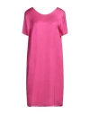 Manila Grace Woman Midi Dress Fuchsia Size 12 Viscose In Pink