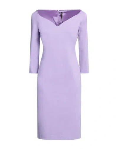 Manila Grace Woman Midi Dress Mauve Size 6 Viscose, Polyamide, Elastane In Purple