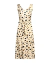 Manila Grace Woman Midi Dress Light Yellow Size 12 Viscose In Yellow