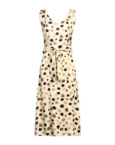 Manila Grace Woman Midi Dress Light Yellow Size 12 Viscose
