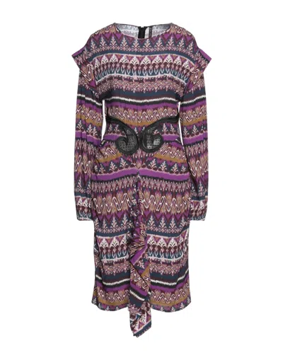 Manila Grace Midi Dresses In Purple