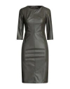 Manila Grace Woman Midi Dress Military Green Size 10 Viscose, Polyurethane In Green