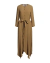 Manila Grace Woman Midi Dress Military Green Size 10 Viscose In Green