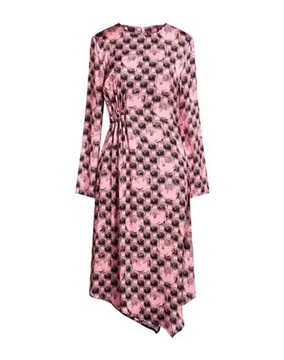 Manila Grace Woman Midi Dress Pink Size 10 Viscose In Multi