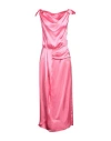Manila Grace Woman Midi Dress Pink Size 10 Viscose In Pink