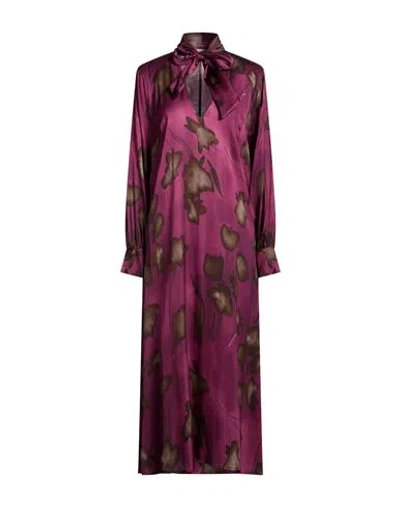 Manila Grace Woman Midi Dress Plum Size 10 Viscose In Purple