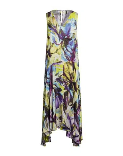 Manila Grace Woman Midi Dress Purple Size 6 Viscose In Purple