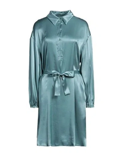 Manila Grace Woman Midi Dress Turquoise Size 12 Viscose In Blue