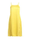 Manila Grace Woman Midi Dress Yellow Size 10 Silk In Yellow