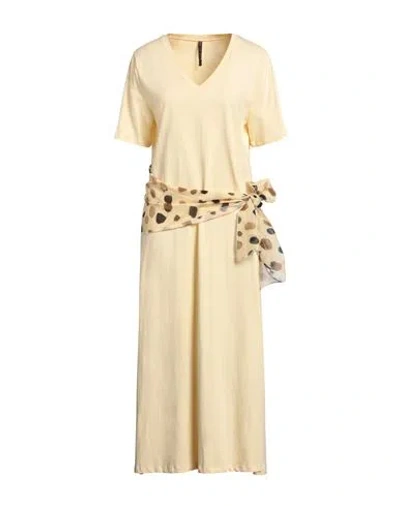 Manila Grace Woman Midi Dress Yellow Size S Cotton