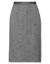 Manila Grace Woman Midi Skirt Lead Size 8 Wool, Viscose, Polyester, Cotton, Elastane In Grey