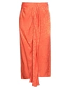 Manila Grace Woman Midi Skirt Orange Size 6 Acetate, Silk In Orange