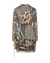 Manila Grace Woman Mini Dress Beige Size 8 Cotton In Beige