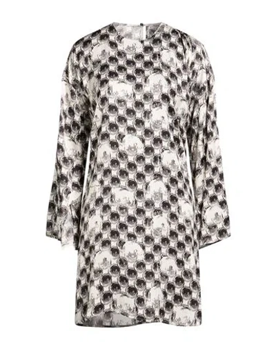 Manila Grace Woman Mini Dress Black Size 12 Viscose In Multi