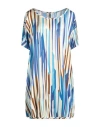 Manila Grace Woman Mini Dress Blue Size 10 Viscose, Elastane