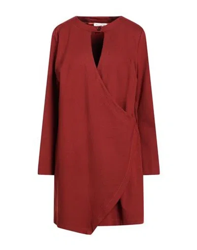 Manila Grace Woman Mini Dress Brick Size 10 Viscose, Polyamide, Elastane In Red