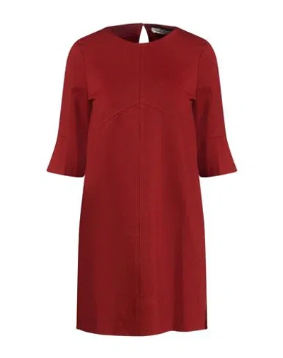 Manila Grace Woman Mini Dress Brick Size 4 Viscose, Polyamide, Elastane In Burgundy