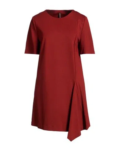 Manila Grace Woman Mini Dress Brick Size 4 Viscose, Polyamide, Elastane In Red