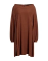Manila Grace Woman Mini Dress Brown Size 10 Polyester, Elastane