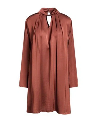 Manila Grace Woman Mini Dress Brown Size 10 Viscose