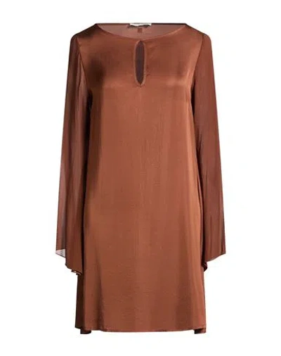 Manila Grace Woman Mini Dress Brown Size 4 Viscose