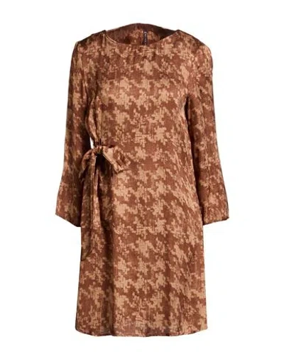 Manila Grace Woman Mini Dress Brown Size 4 Viscose