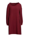 Manila Grace Woman Mini Dress Burgundy Size 8 Polyester, Elastane In Red