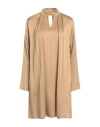 Manila Grace Woman Mini Dress Camel Size 8 Viscose In Sand