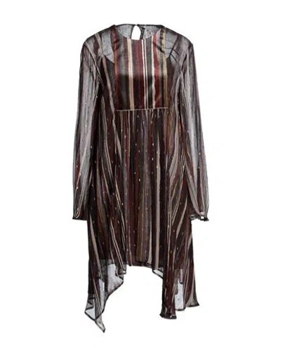 Manila Grace Woman Mini Dress Dark Green Size 10 Viscose, Metallic Fiber