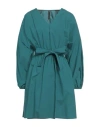 Manila Grace Woman Short Dress Deep Jade Size 10 Cotton In Green