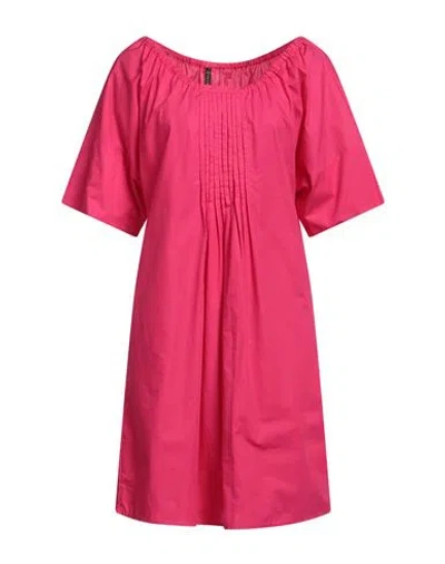 Manila Grace Woman Short Dress Fuchsia Size 4 Cotton In Pink