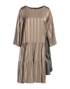 Manila Grace Woman Mini Dress Khaki Size 4 Acetate, Viscose, Polyester In Beige