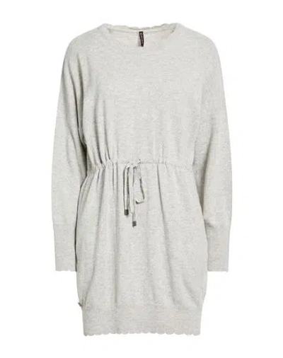 Manila Grace Woman Mini Dress Light Grey Size L Wool, Viscose, Polyamide, Cashmere In Gray
