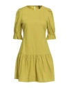 Manila Grace Woman Mini Dress Lime Green Size 4 Cotton In Green