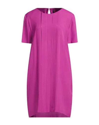 Manila Grace Woman Mini Dress Magenta Size 8 Viscose In Purple