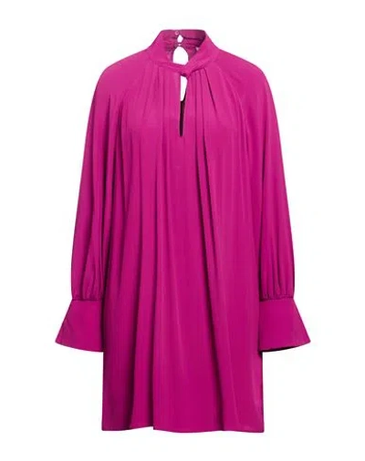 Manila Grace Woman Mini Dress Mauve Size 4 Acetate, Silk In Purple
