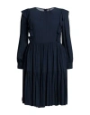 Manila Grace Woman Midi Dress Deep Jade Size 4 Viscose In Navy Blue