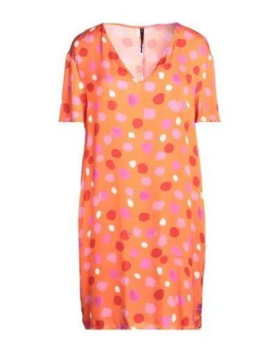 Manila Grace Woman Mini Dress Orange Size 10 Viscose