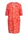 Manila Grace Woman Mini Dress Orange Size 4 Cotton, Elastane