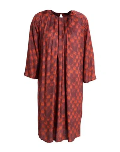 Manila Grace Woman Mini Dress Rust Size 12 Viscose In Multi