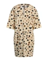 Manila Grace Woman Mini Dress Sand Size 12 Cotton, Elastane In Beige