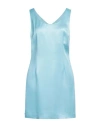 Manila Grace Woman Mini Dress Sky Blue Size 4 Viscose