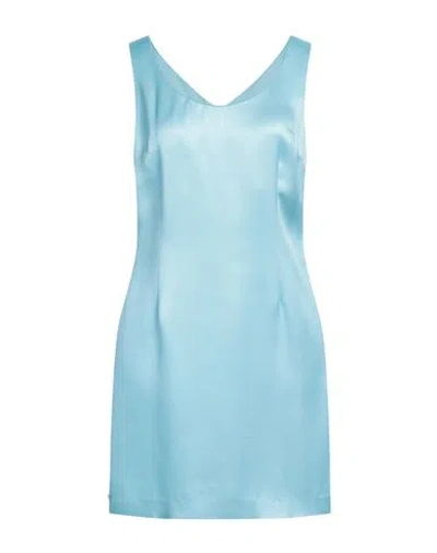 Manila Grace Woman Mini Dress Sky Blue Size 4 Viscose