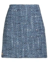 Manila Grace Woman Mini Skirt Blue Size 4 Cotton, Acrylic, Polyester, Viscose, Polyamide In Blue