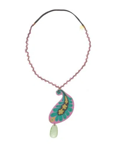 Manila Grace Woman Necklace Fuchsia Size - Plastic In Pink